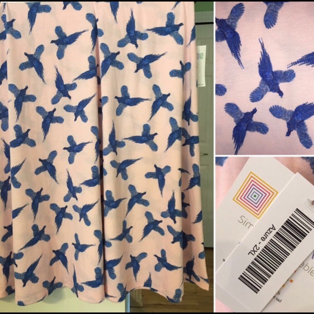 2xl Lularoe Azure, light pink and blue